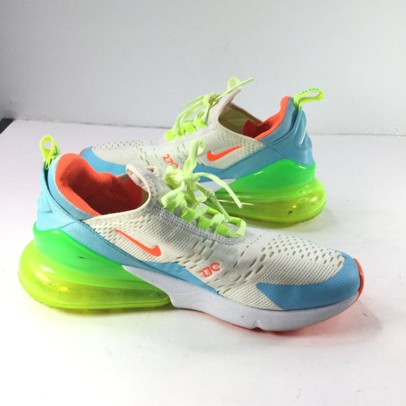 Nike Air Max Sneakers 270 BG Blue Gaze Barely Volt CJ9940-400 Youth 6.5Y - Picture 7 of 8